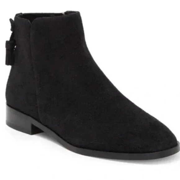 kate spade Shoes - Kate Spade NY Saddle Black Suede Back Bow Tassel boots size 7.5